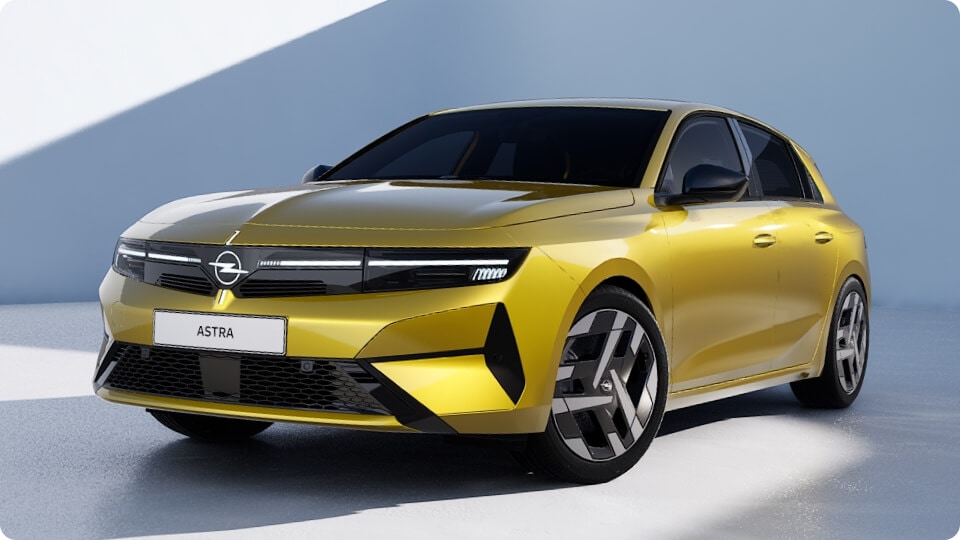 Front- und Seitenansichten eines Opel Astra Edition Modells