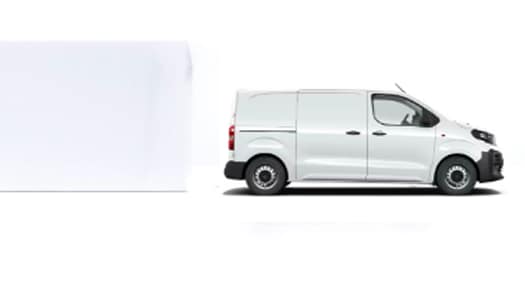Seitenansicht des weißen Opel Combo Transporters.